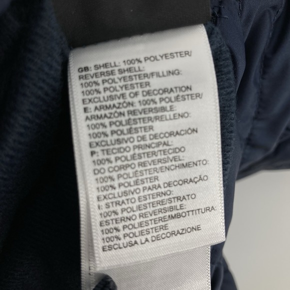 THE NORTH FACE Women Mossbud Reversible Parka Large Navy Insulated Hooded Coat - Picture 11 of 13